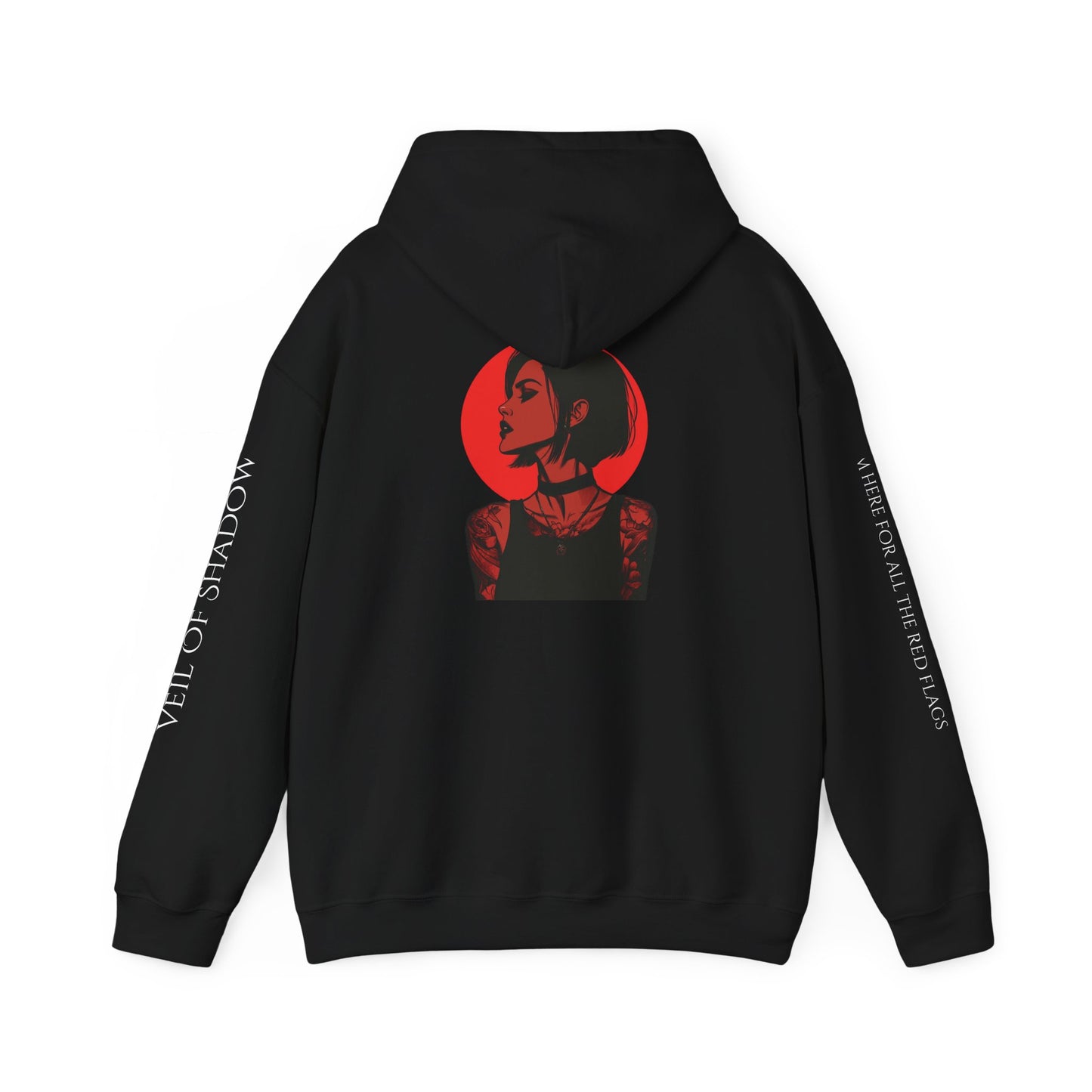 Veil of Shadows Gothic Floral Hoodie, Unique Artwork Sweatshirt, Trendy Urban Apparel, Unisex Fashion, Casual Streetwear
