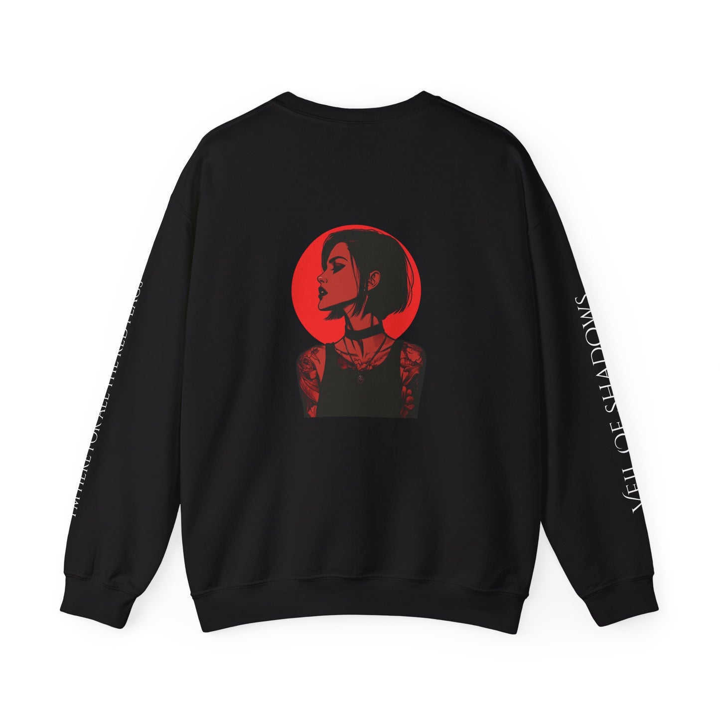 Veil of Shadows Sweatshirt – “I’m Here for All the Red Flags” (Meg Vampire Back Print)