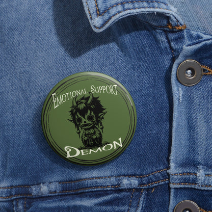 Emotional Support Demon Pin - 2.25" Pin with Tiny Horns & Mischievous Grin for Dark Fantasy Fans