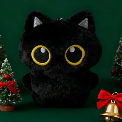 🐾 Lucipurr-Inspired Black Cat Plushie Keychain – 3.94"