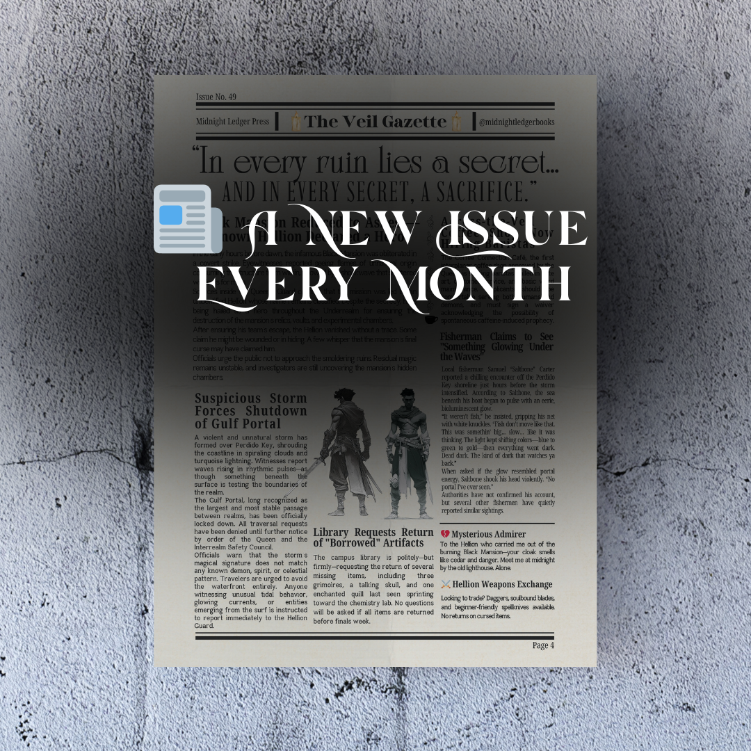 📰 The Veil Gazette — Monthly Mail Club (Physical Mail Edition)