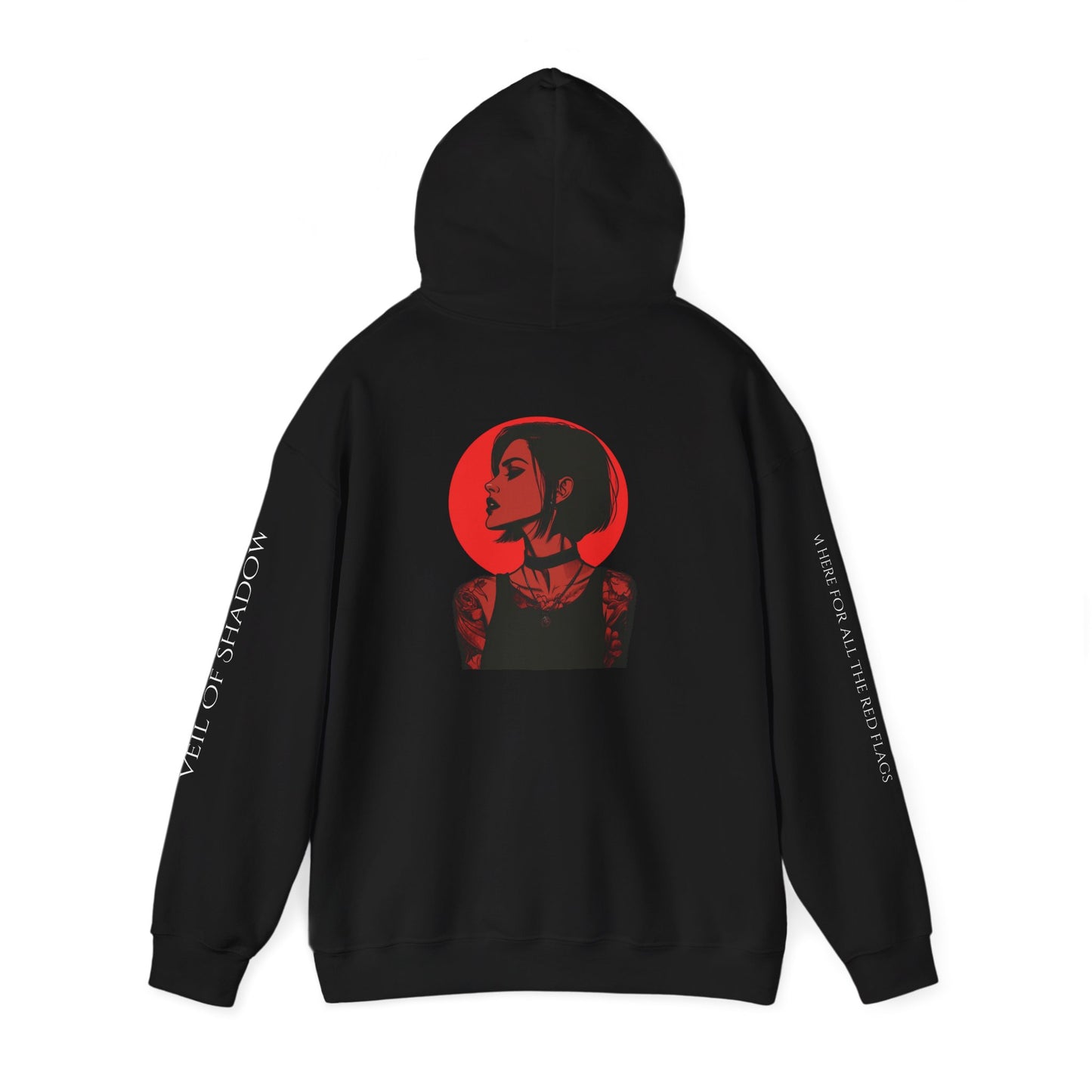 Veil of Shadows Gothic Floral Hoodie, Unique Artwork Sweatshirt, Trendy Urban Apparel, Unisex Fashion, Casual Streetwear